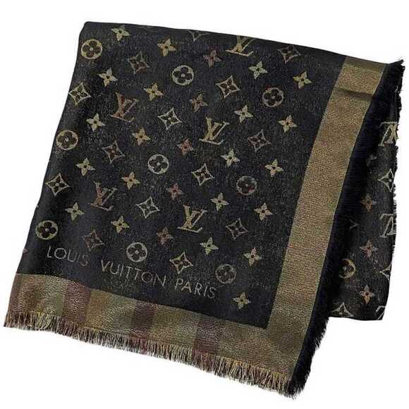 LOUIS VUITTON Black Monogram Scarf - Picture 1 of 7